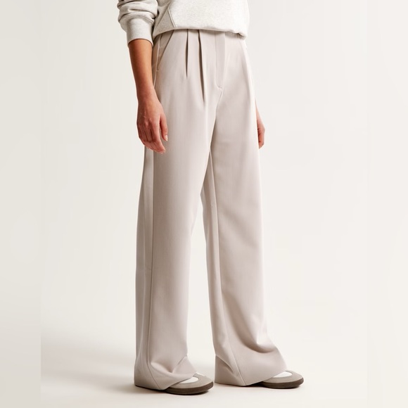 Abercrombie & Fitch Sloane Tailored Wide Leg Pant in Light Taupe Size 2 or 26 - Picture 11 of 11